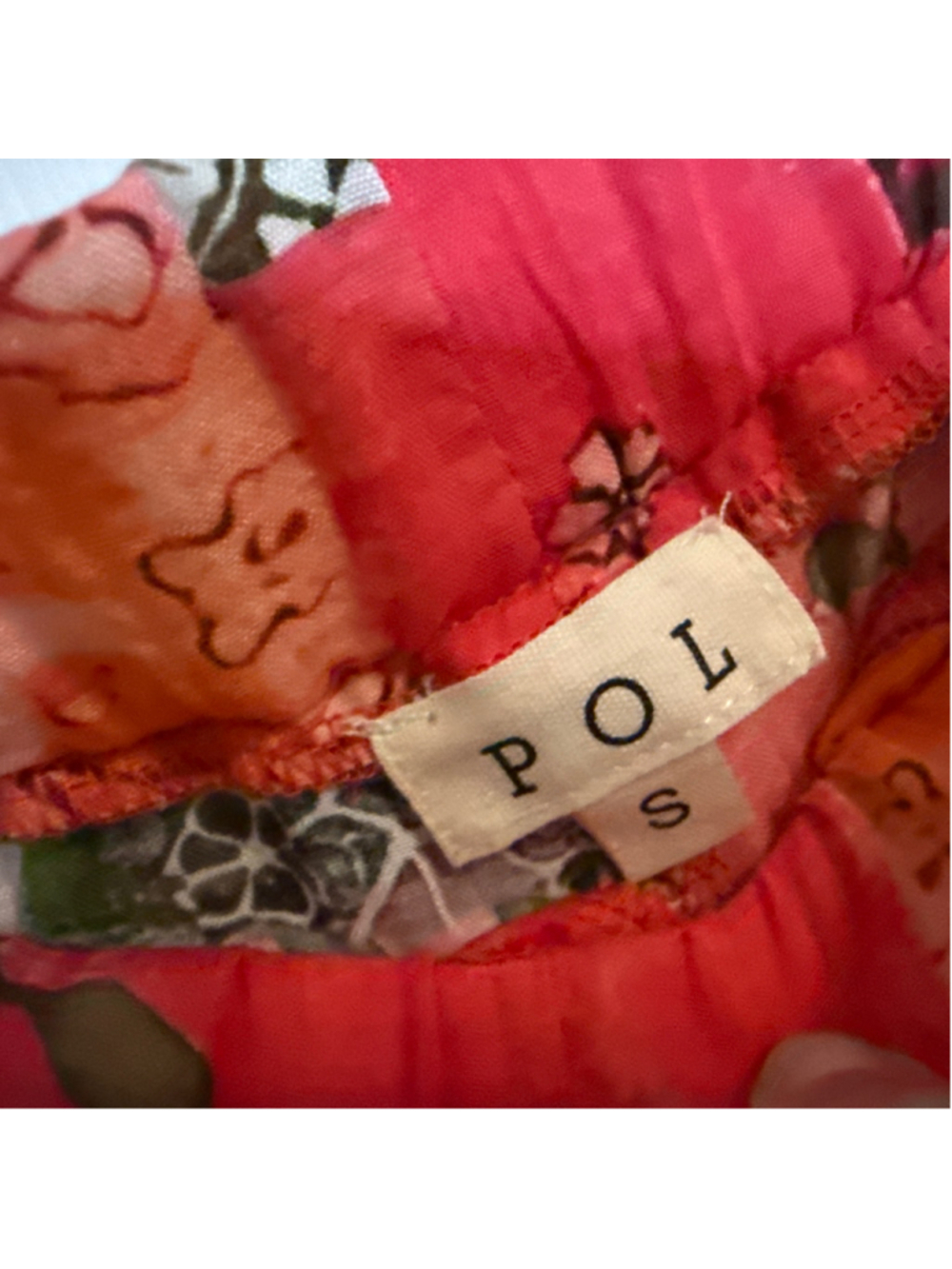 POL Patchwork Joggers Size S Pink Orange Boho Drawstring Pants - Picture 4 of 5